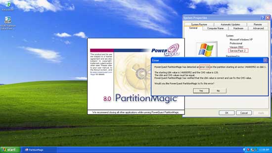 Partition Magic error