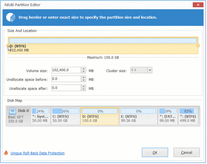 Reduzir partição D