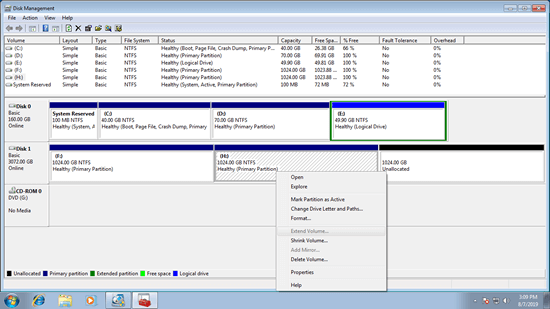 Extend Volume grayed