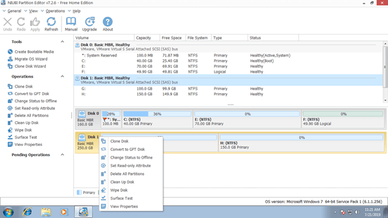 Operações de disco