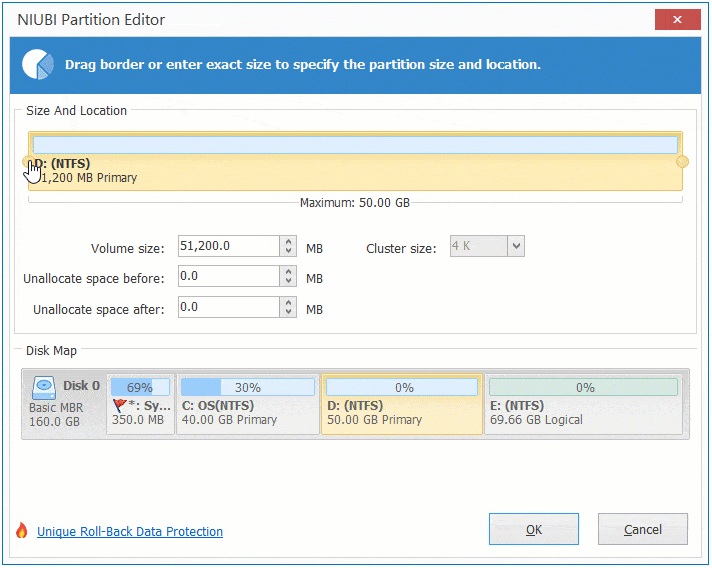 Diminuir para a direita