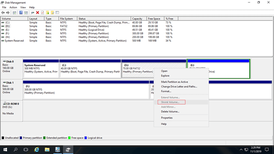Não é possível diminuir D